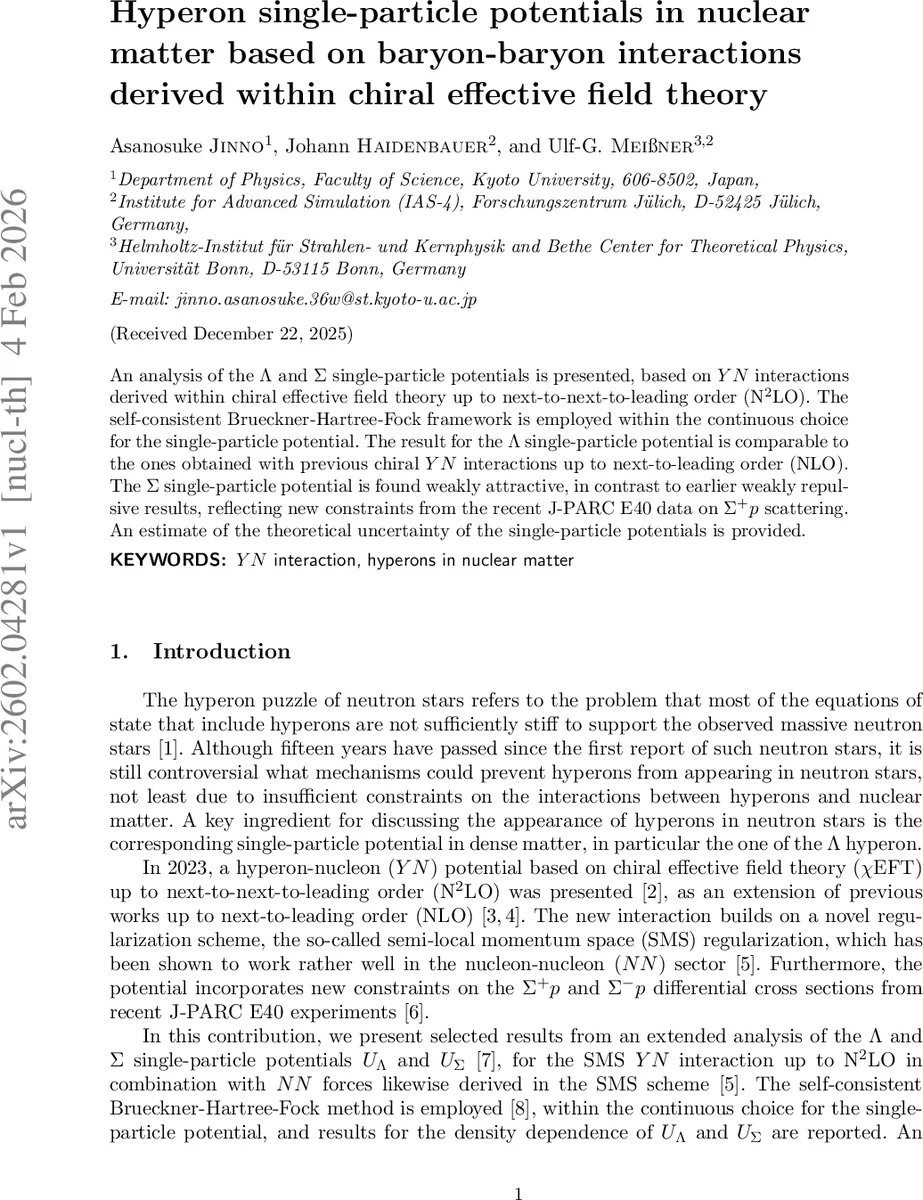 Hyperon single-particle potentials in nuclear matter based on baryon-baryon interactions derived within chiral effective field theory