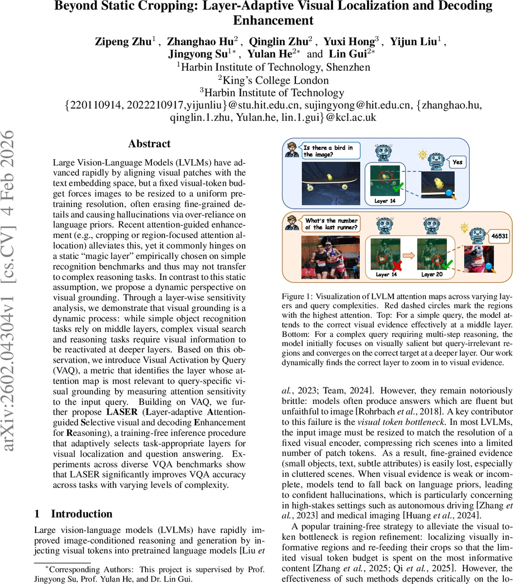 Beyond Static Cropping: Layer-Adaptive Visual Localization and Decoding Enhancement