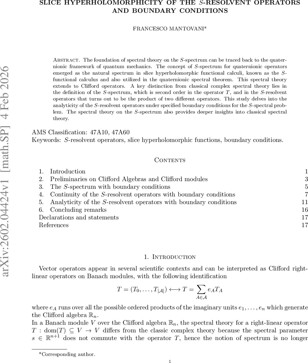 Slice hyperholomorphicity of the $S$-resolvent operators and boundary conditions