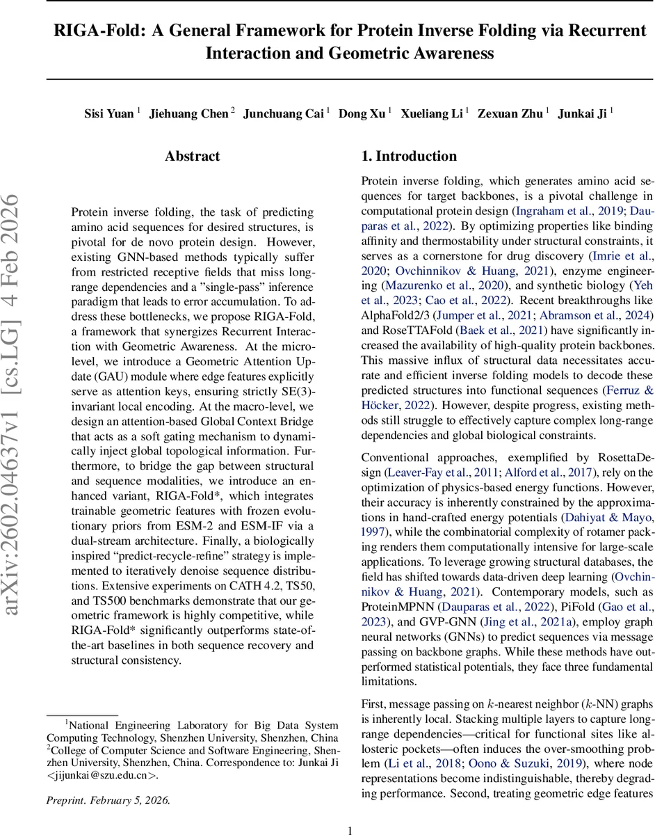 RIGA-Fold: A General Framework for Protein Inverse Folding via Recurrent Interaction and Geometric Awareness