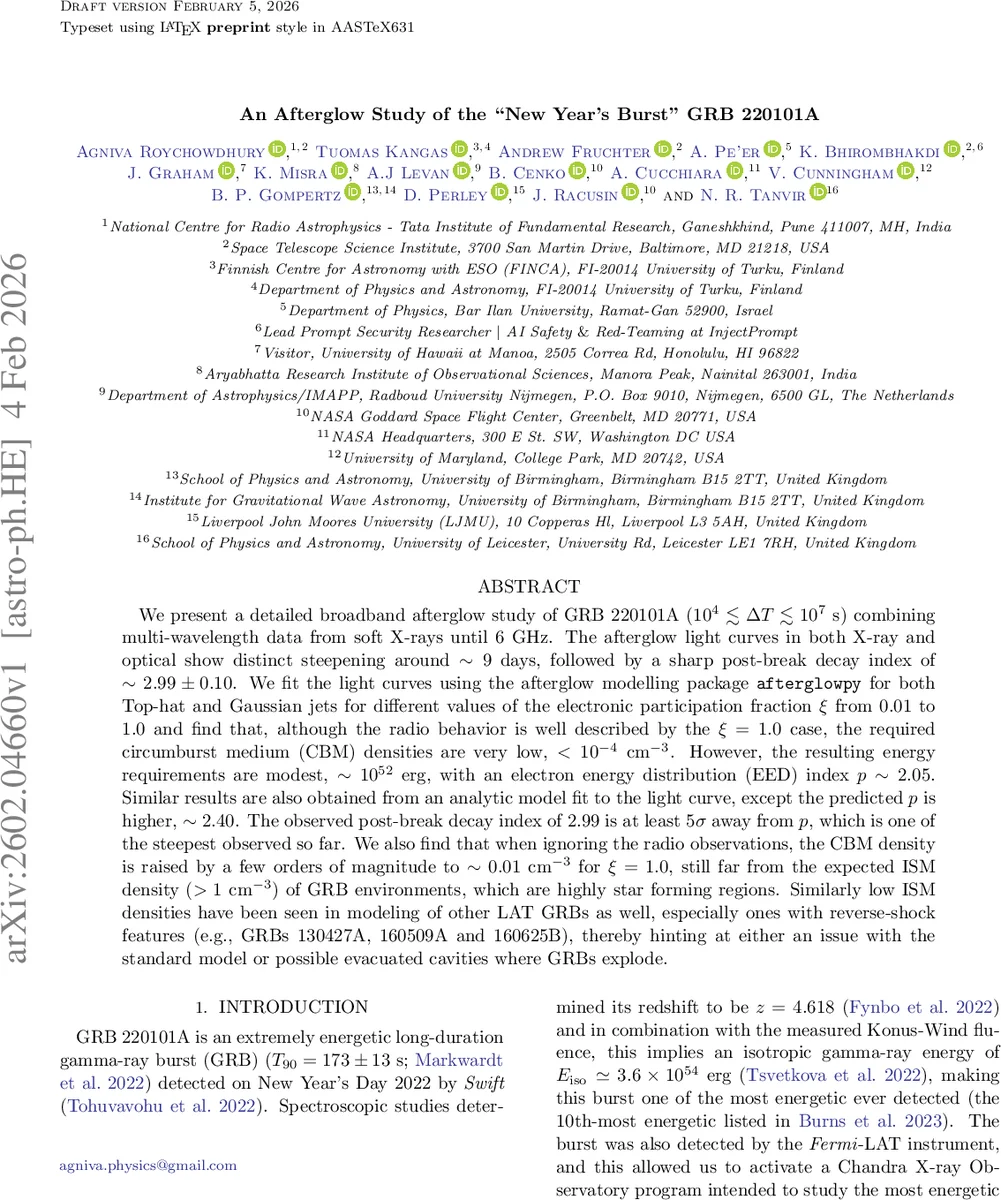 An Afterglow Study of the "New Year's Burst" GRB 220101A
