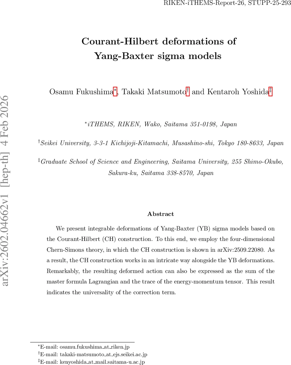 Courant-Hilbert deformations of Yang-Baxter sigma models