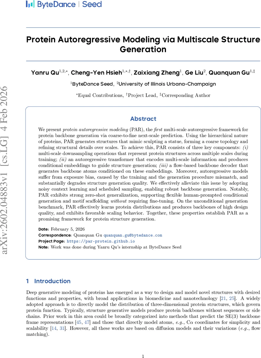 Protein Autoregressive Modeling via Multiscale Structure Generation