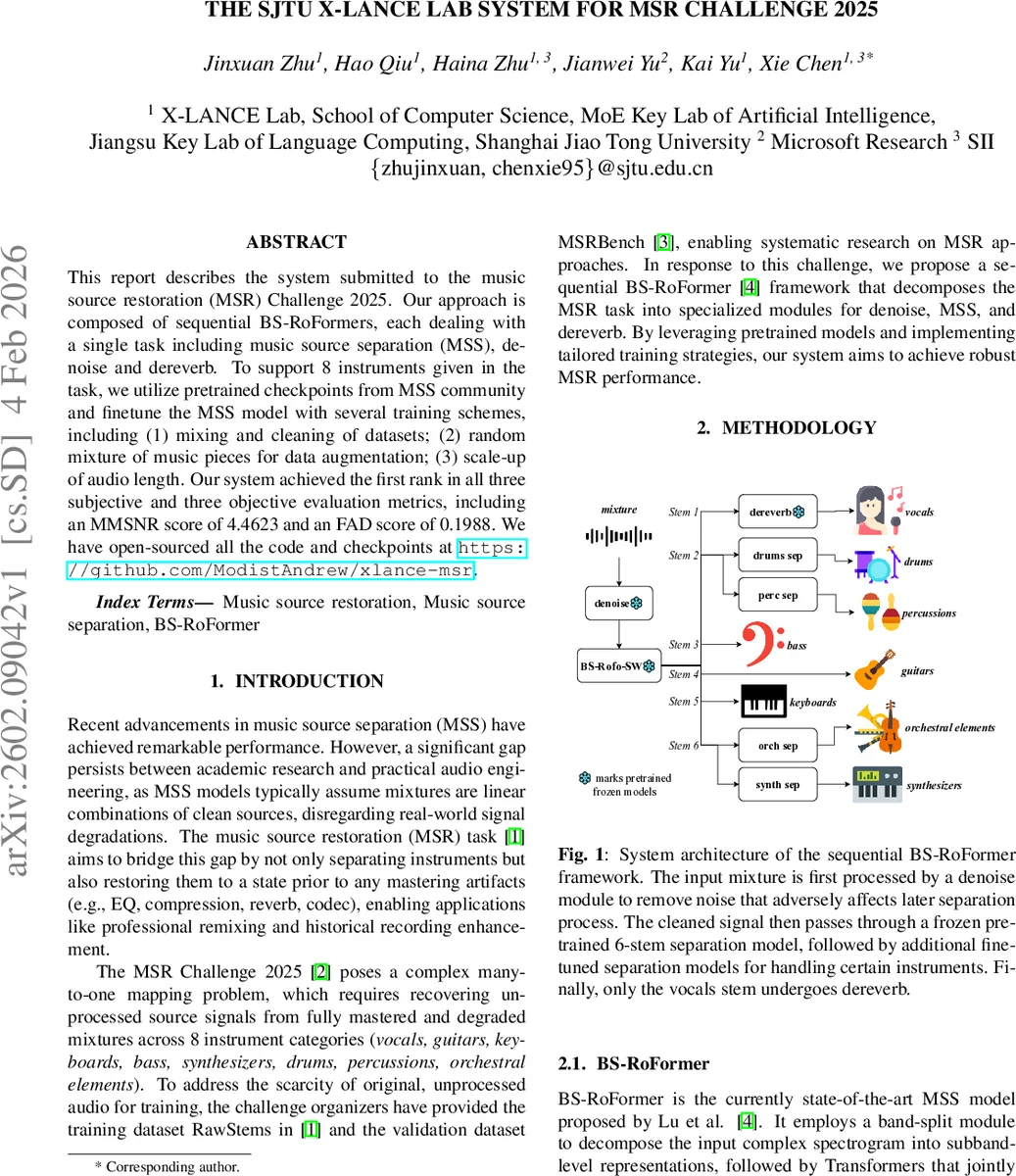 The SJTU X-LANCE Lab System for MSR Challenge 2025