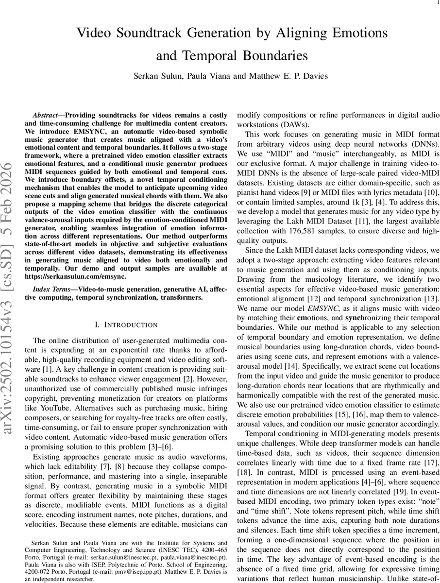 Video Soundtrack Generation by Aligning Emotions and Temporal Boundaries