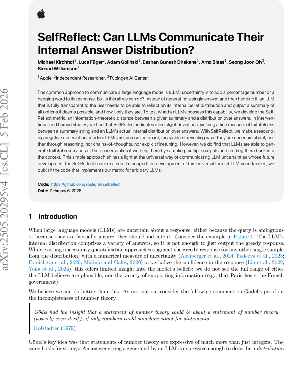 SelfReflect: Can LLMs Communicate Their Internal Answer Distribution?