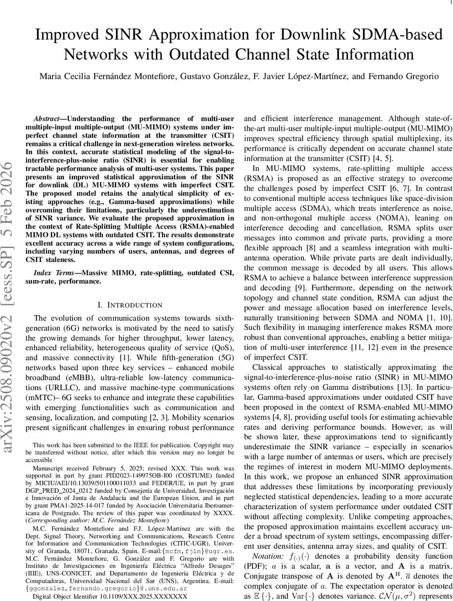 Improved SINR Approximation for Downlink SDMA-based Networks with Outdated Channel State Information