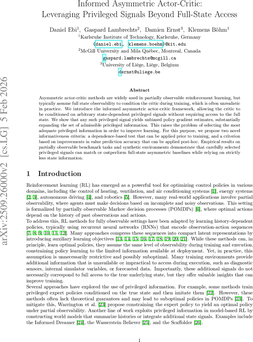 Informed Asymmetric Actor-Critic: Leveraging Privileged Signals Beyond Full-State Access