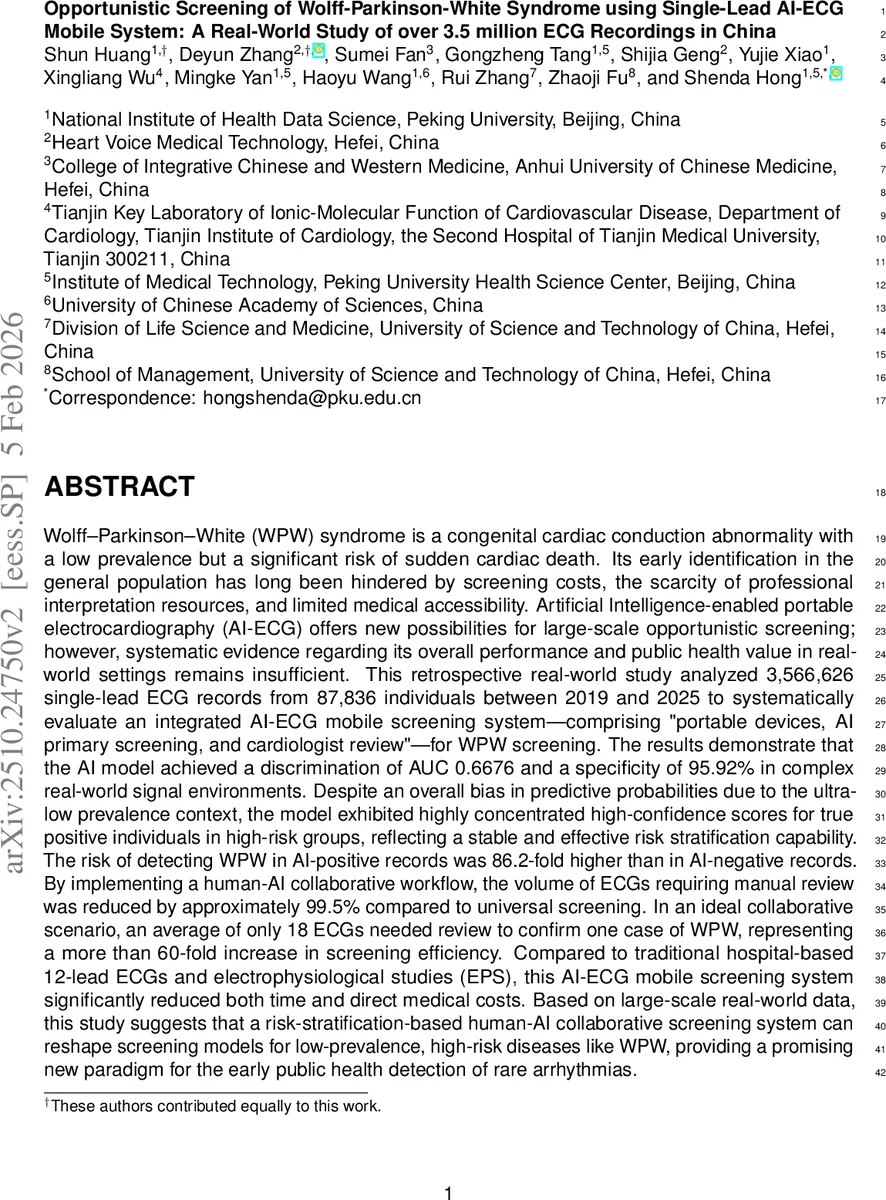 Opportunistic Screening of Wolff-Parkinson-White Syndrome using Single-Lead AI-ECG Mobile System: A Real-World Study of over 3.5 million ECG Recordings in China