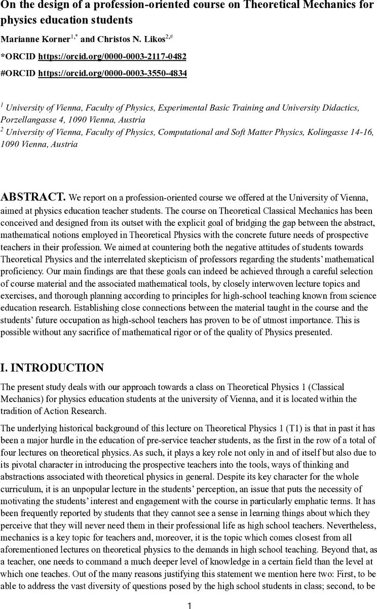 On the design of a profession-oriented course on Theoretical Mechanics for physics education students