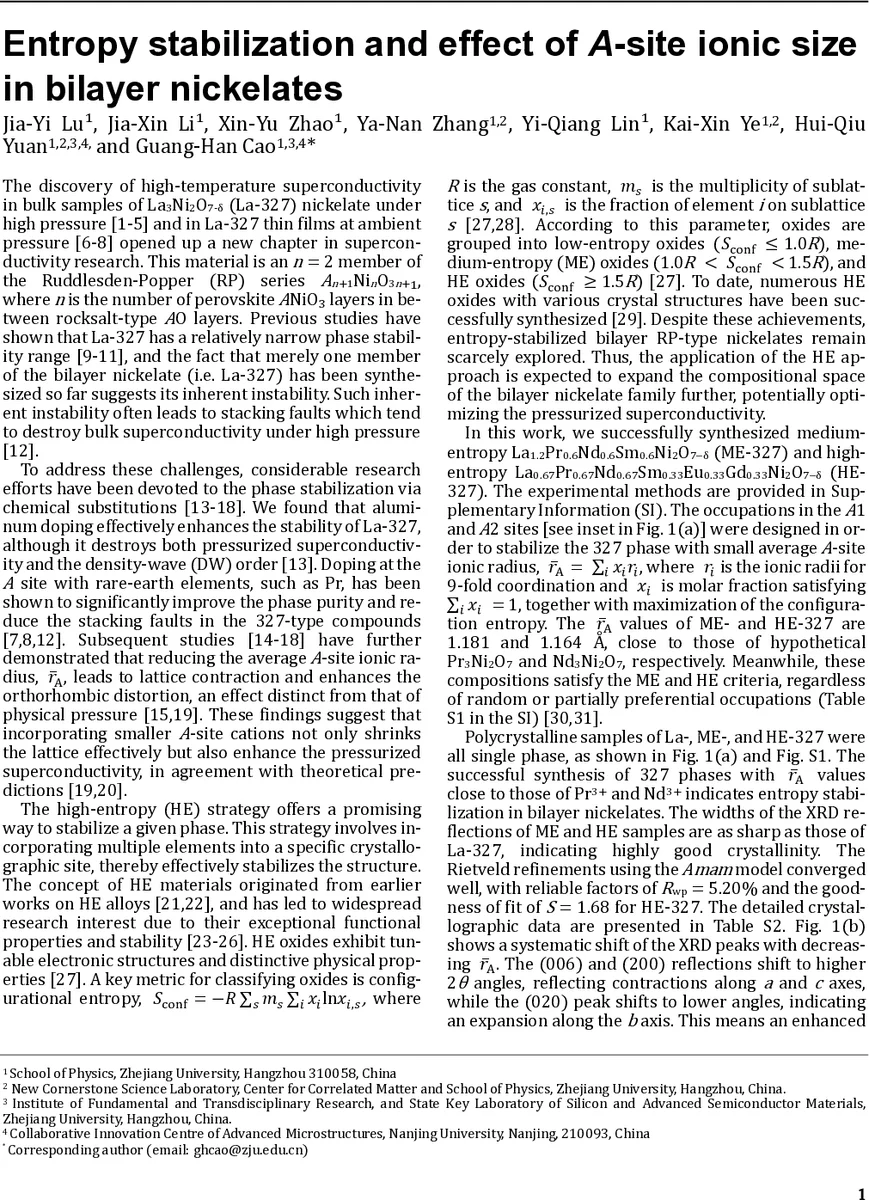 Entropy stabilization and effect of A-site ionic size in bilayer nickelates