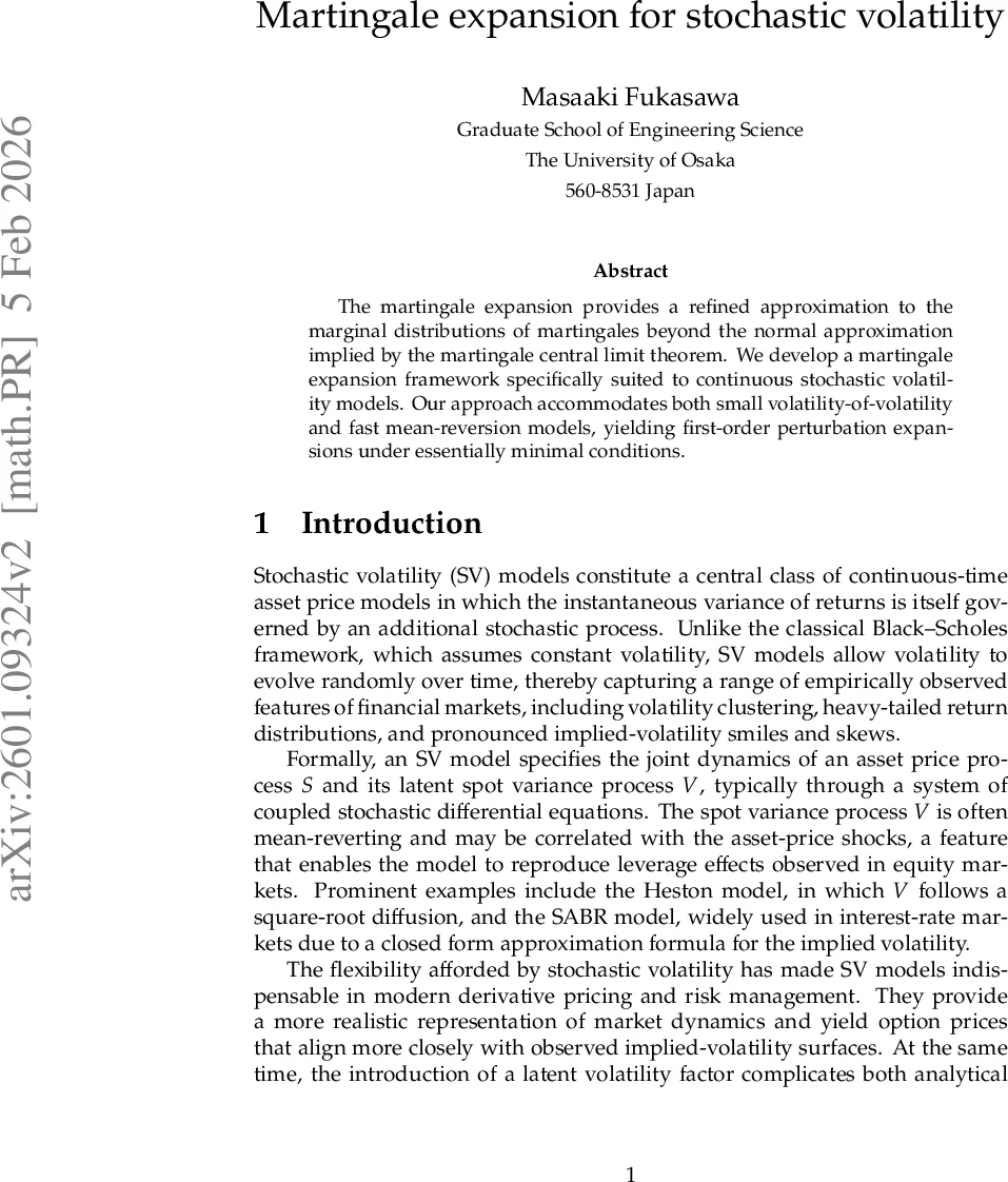Martingale expansion for stochastic volatility