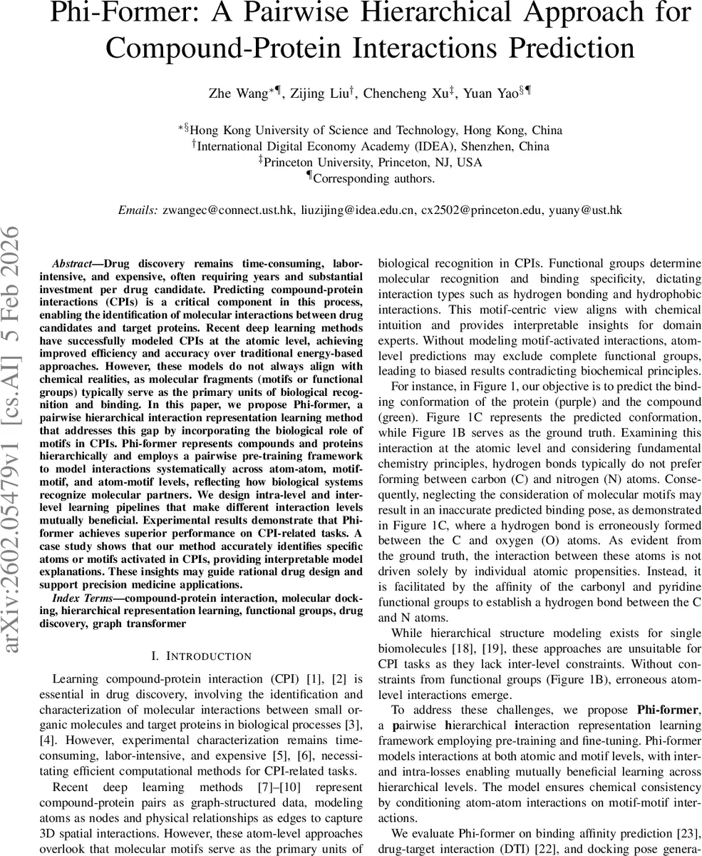 Phi-Former: A Pairwise Hierarchical Approach for Compound-Protein Interactions Prediction