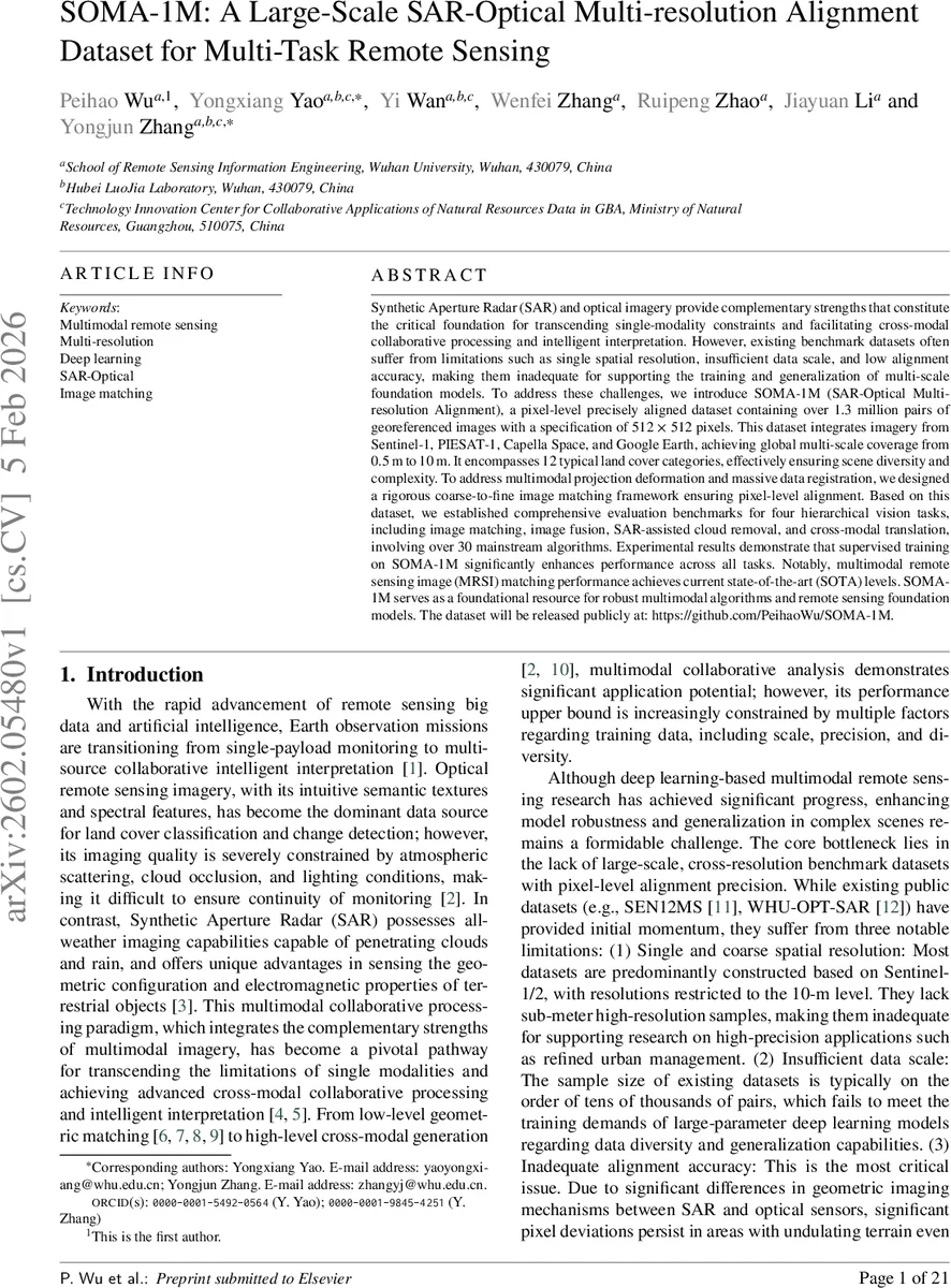 SOMA-1M: A Large-Scale SAR-Optical Multi-resolution Alignment Dataset for Multi-Task Remote Sensing