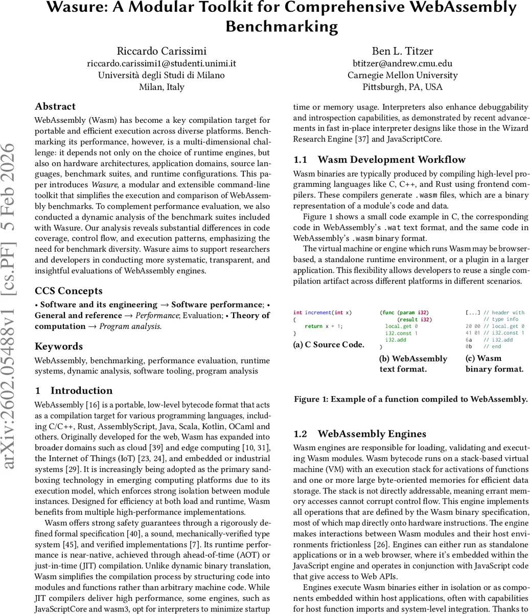 Wasure: A Modular Toolkit for Comprehensive WebAssembly Benchmarking