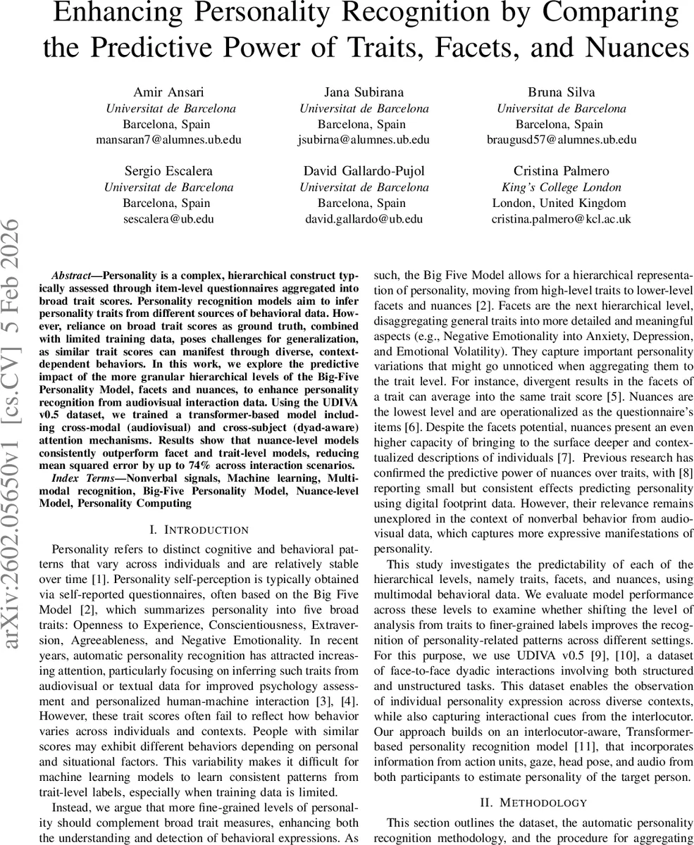 Enhancing Personality Recognition by Comparing the Predictive Power of Traits, Facets, and Nuances