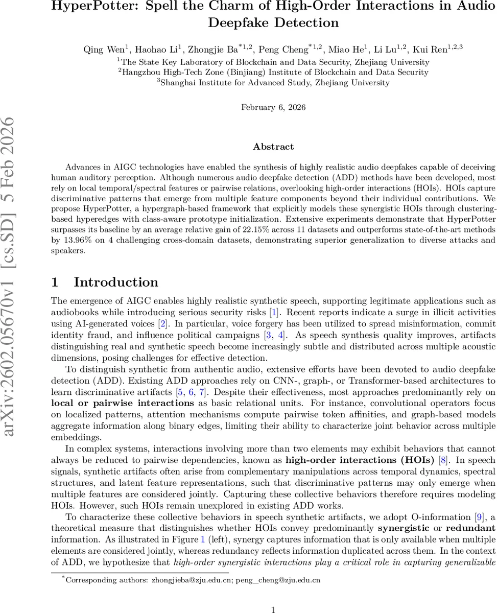 HyperPotter: Spell the Charm of High-Order Interactions in Audio Deepfake Detection