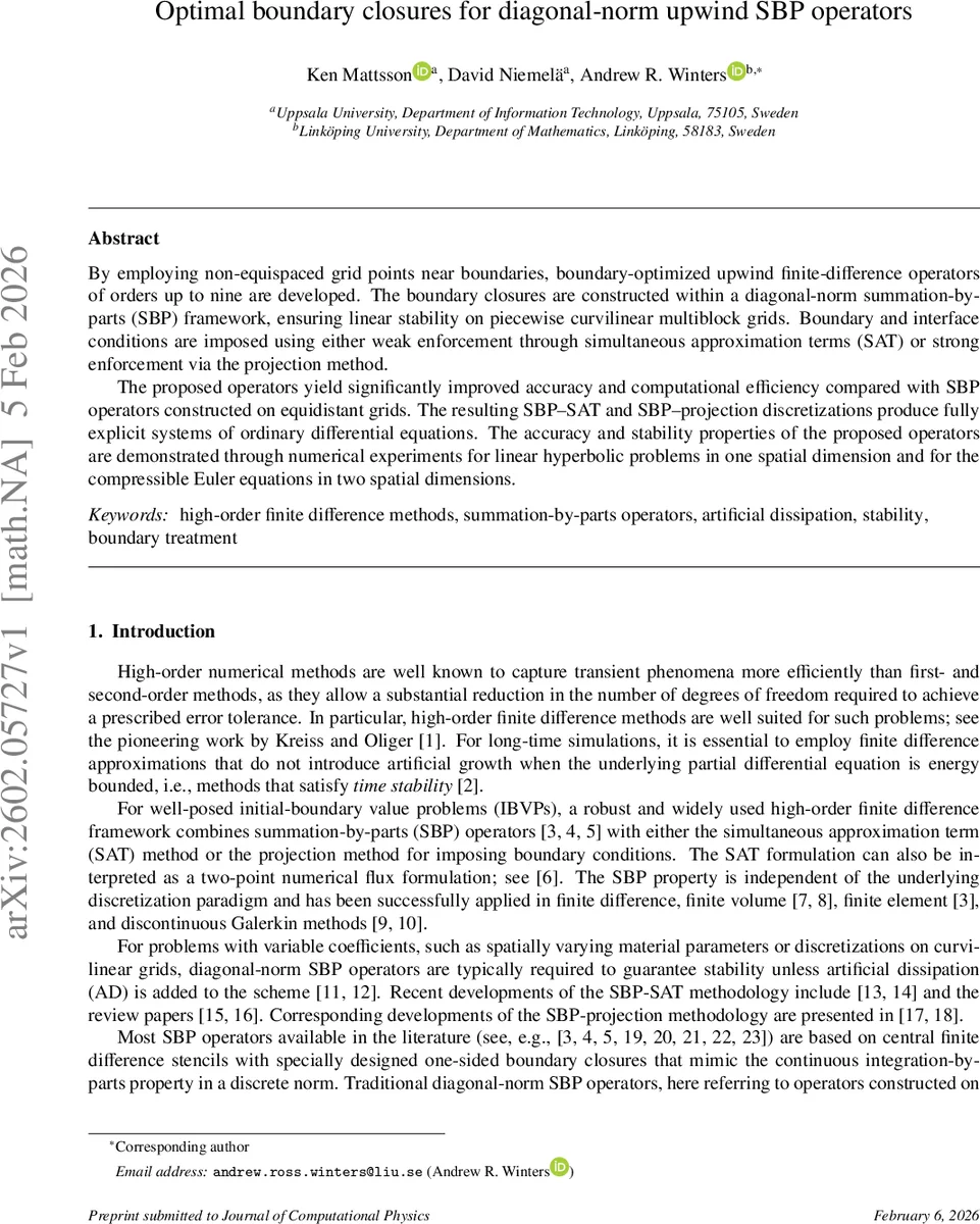 Optimal boundary closures for diagonal-norm upwind SBP operators