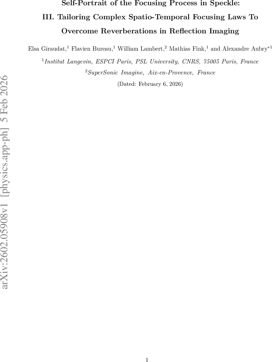 Self-Portrait of the Focusing Process in Speckle: III. Tailoring Complex Spatio-Temporal Focusing Laws To Overcome Reverberations in Reflection Imaging