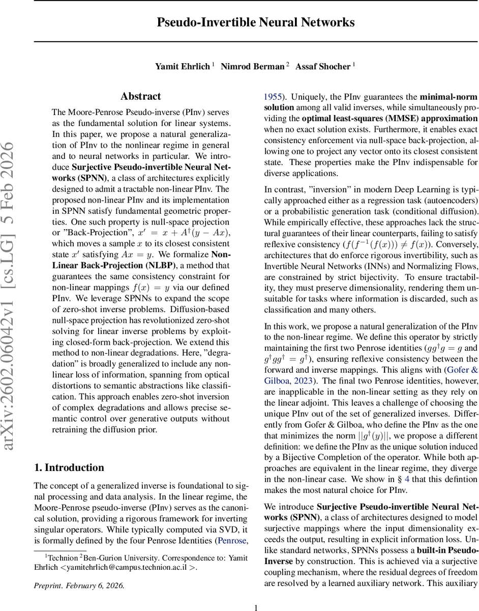 Pseudo-Invertible Neural Networks