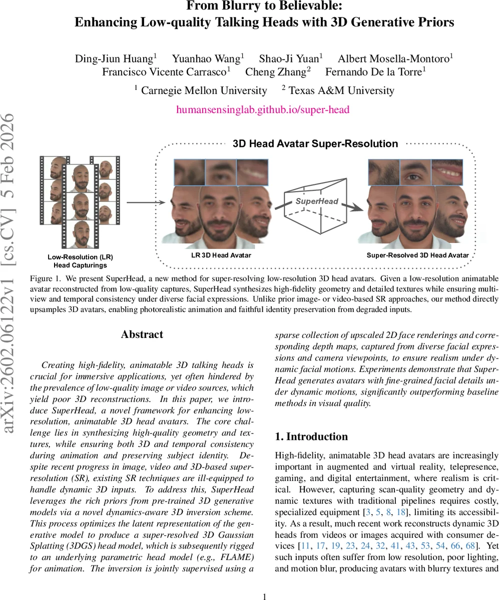 From Blurry to Believable: Enhancing Low-quality Talking Heads with 3D Generative Priors