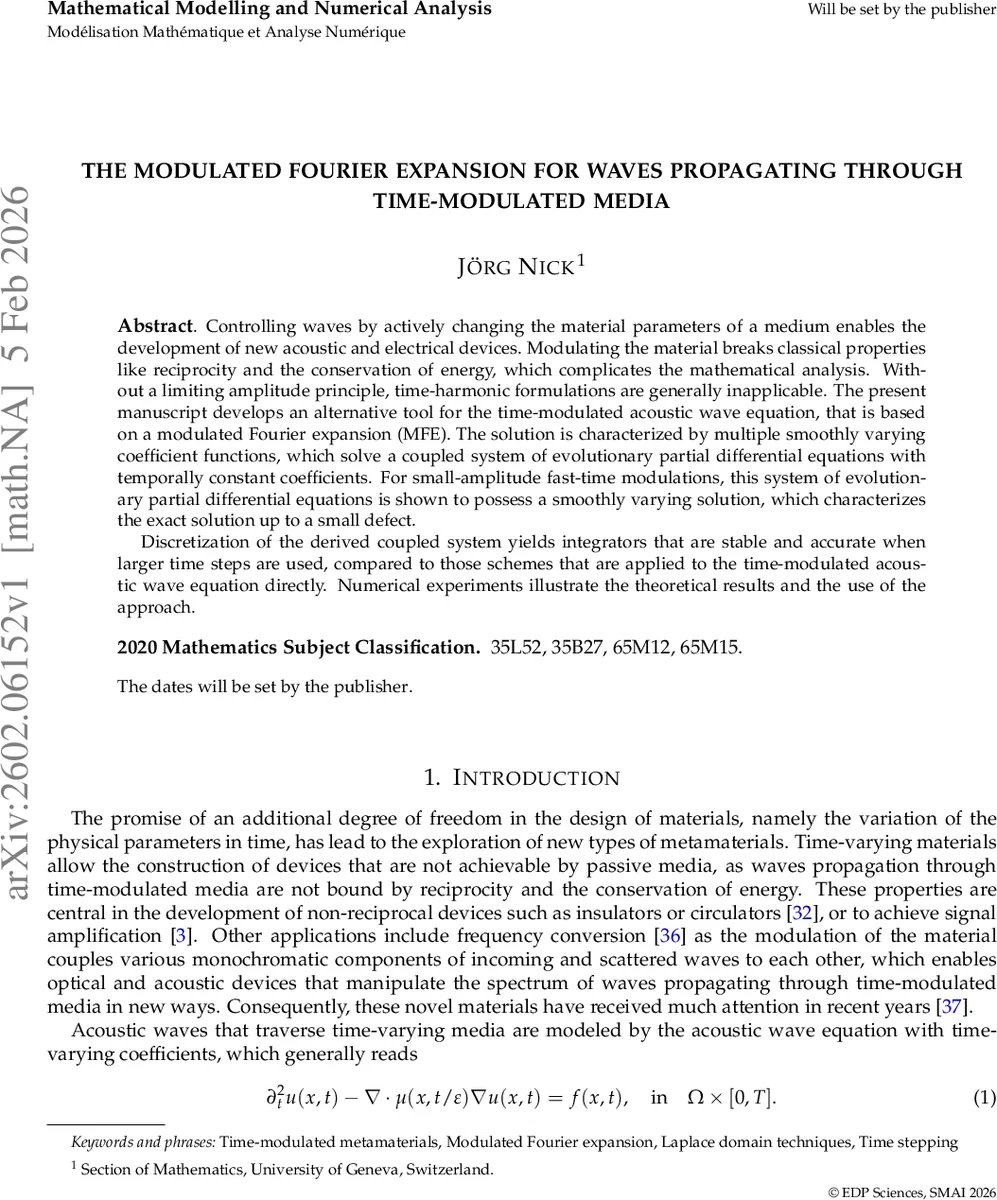 The modulated Fourier expansion for waves propagating through time-modulated media