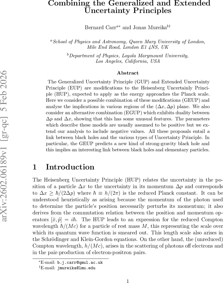 Combining the Generalized and Extended Uncertainty Principles