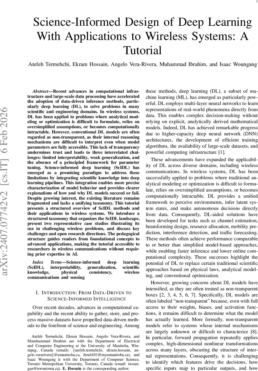 Science-Informed Design of Deep Learning With Applications to Wireless Systems: A Tutorial