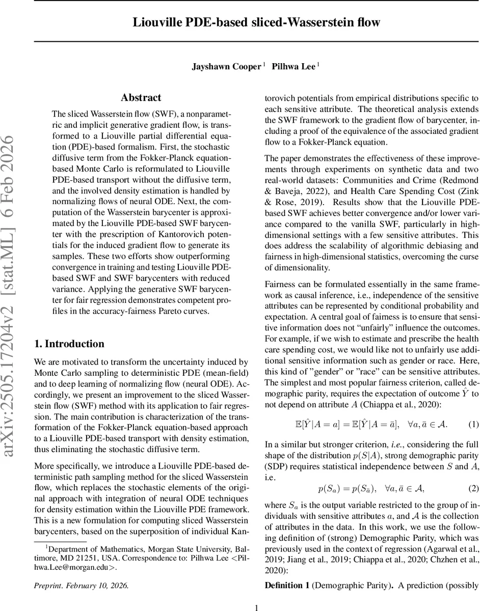 Liouville PDE-based sliced-Wasserstein flow