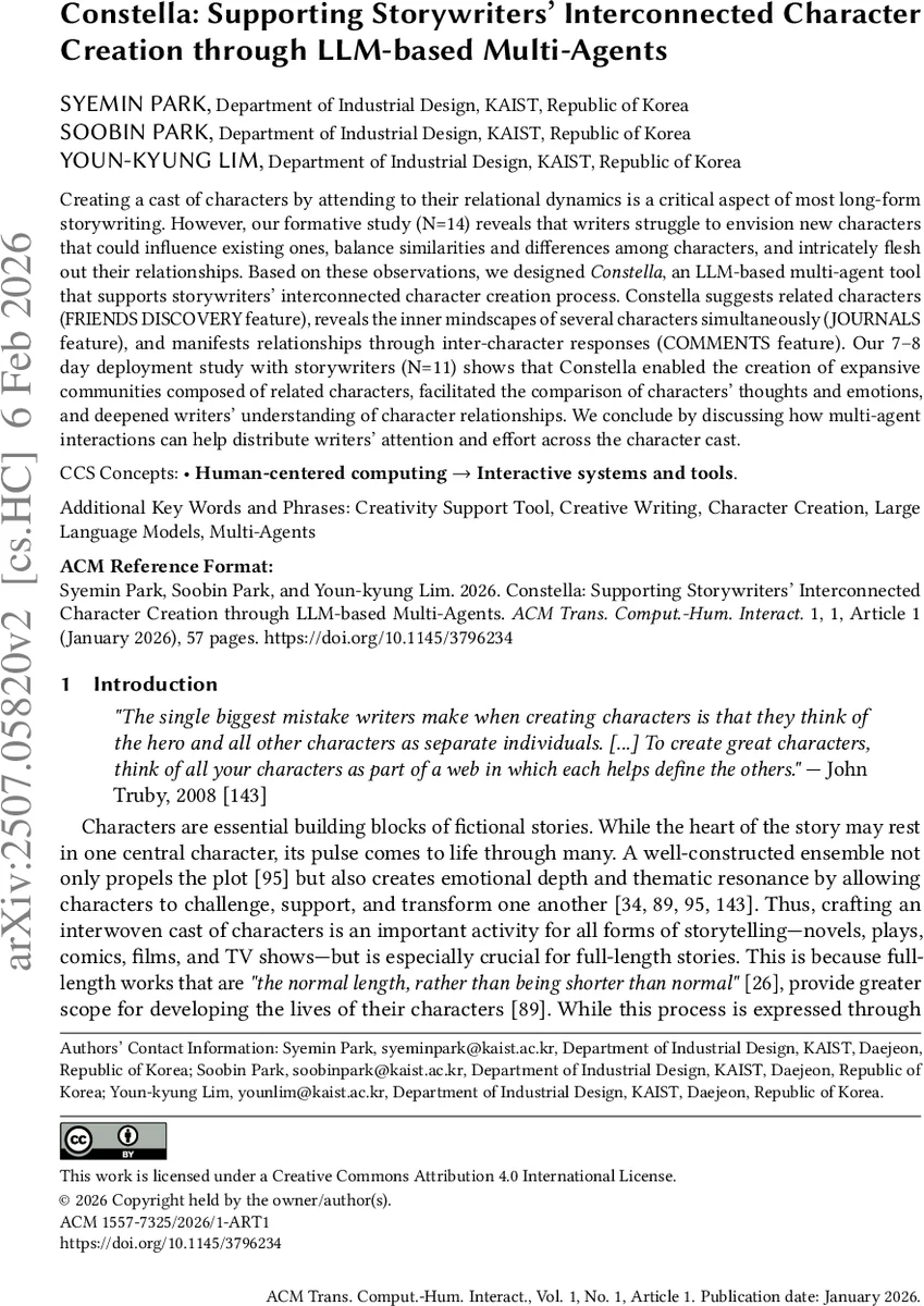 Constella: Supporting Storywriters' Interconnected Character Creation through LLM-based Multi-Agents