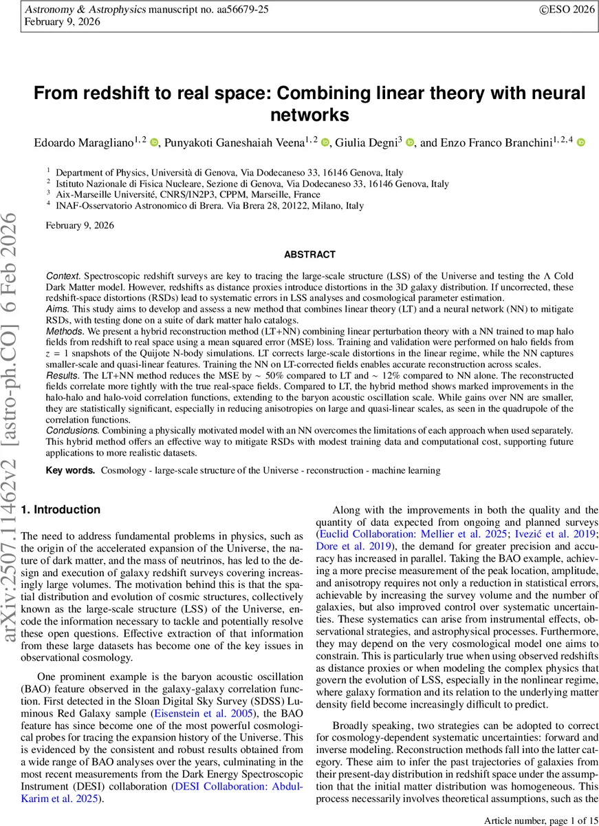 From Redshift to Real Space: Combining Linear Theory With Neural Networks