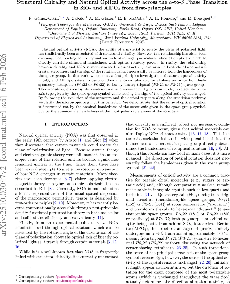 Structural Chirality and Natural Optical Activity across the $α$-to-$β$ Phase Transition in SiO$_2$ and AlPO$_4$ from first-principles