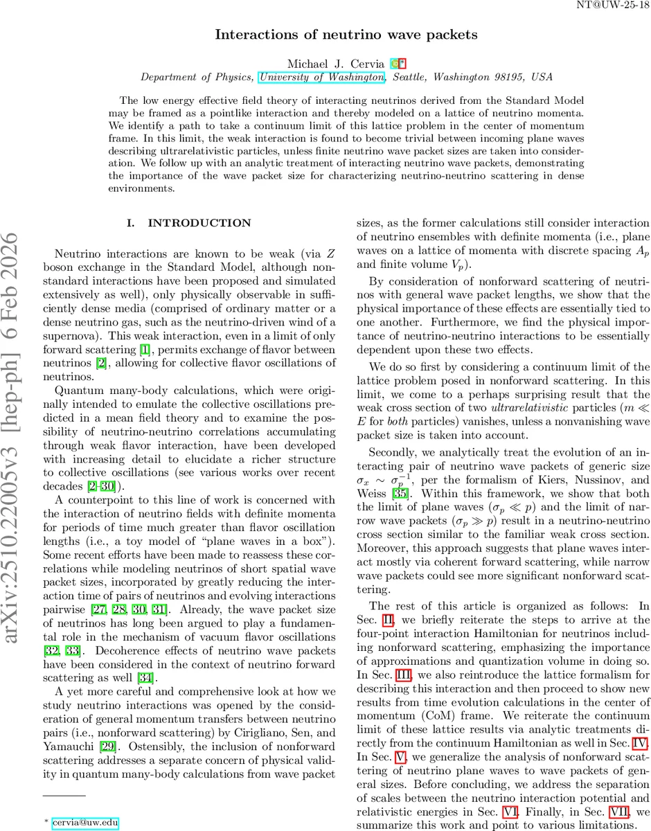 Interactions of Neutrino Wave Packets