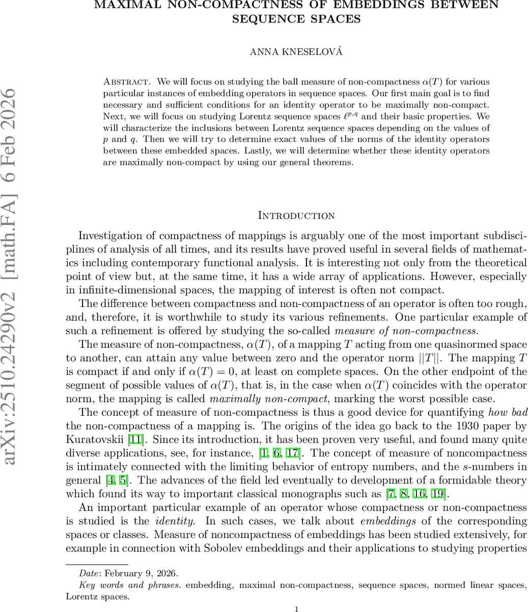 Maximal non-compactness of embeddings between sequence spaces