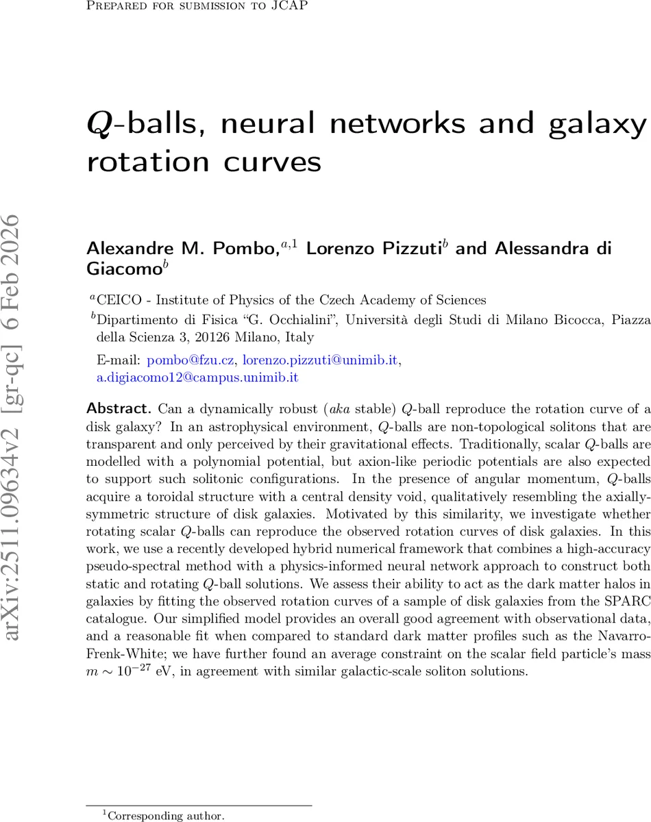 $Q$-balls, neural networks and galaxy rotation curves