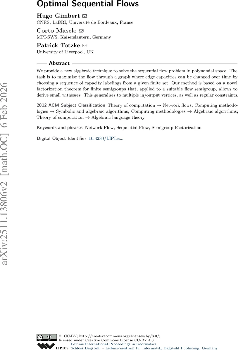 Optimal Sequential Flows