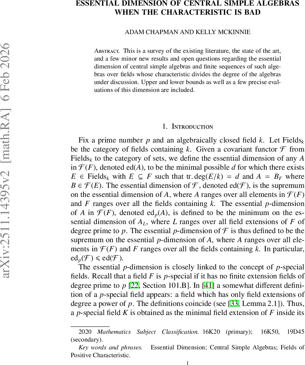 Essential Dimension of Central Simple Algebras when the Characteristic is Bad