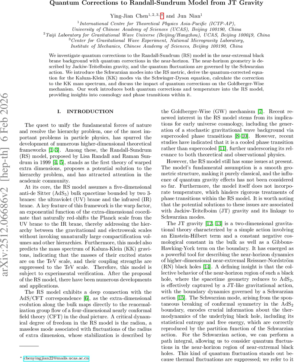 Quantum Corrections to Randall-Sundrum Model from JT Gravity