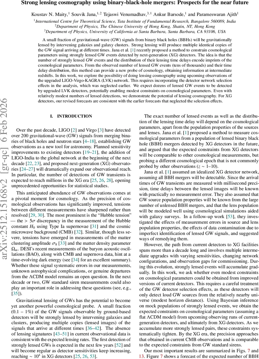 Strong lensing cosmography using binary-black-hole mergers: Prospects for the near future