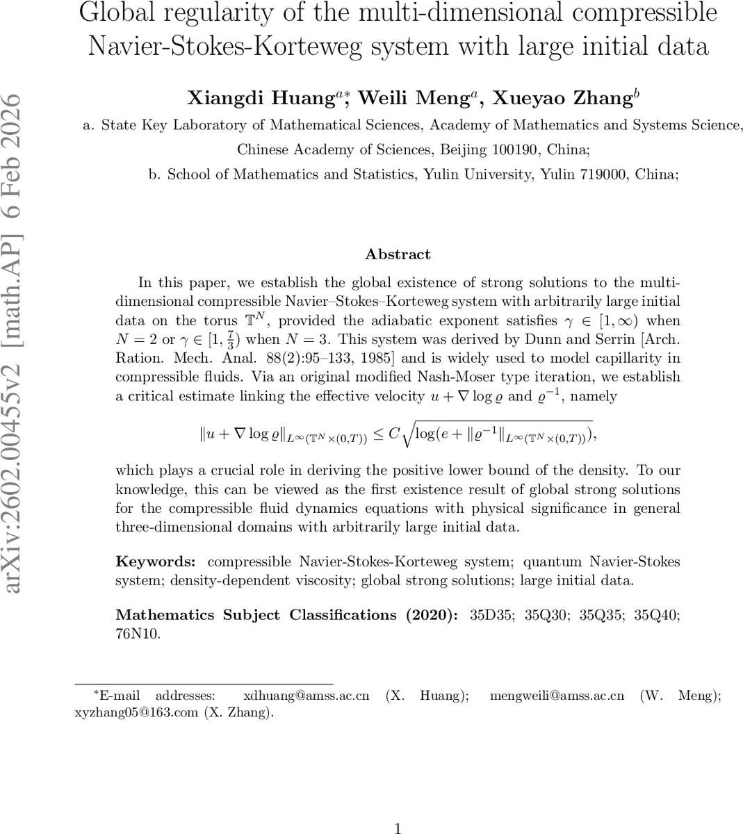 Global regularity of the multi-dimensional compressible Navier-Stokes-Korteweg system with large initial data