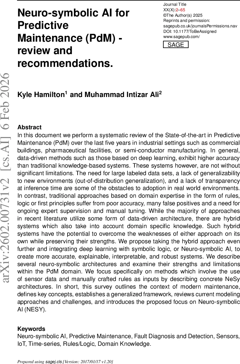 Neuro-symbolic AI for Predictive Maintenance (PdM) -- review and recommendations