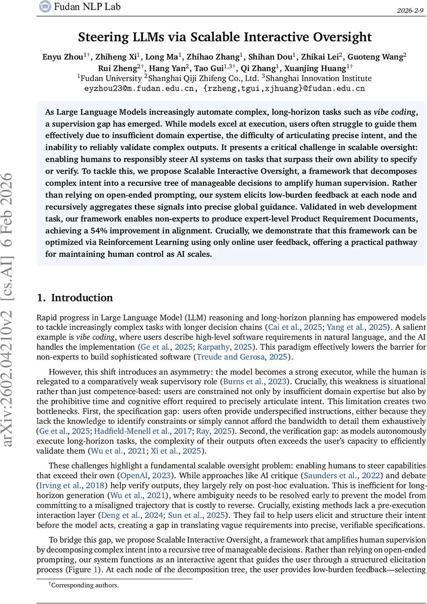 Steering LLMs via Scalable Interactive Oversight