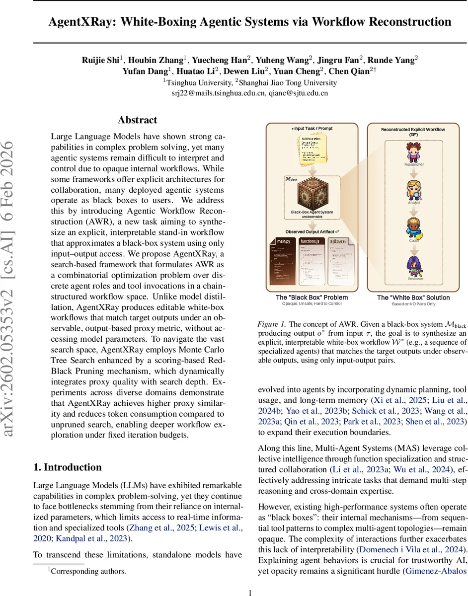 AgentXRay: White-Boxing Agentic Systems via Workflow Reconstruction