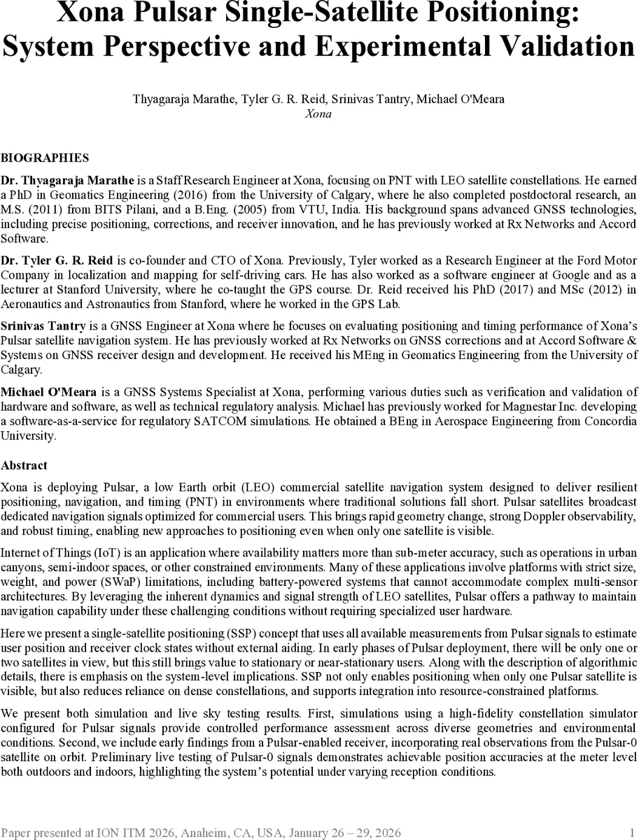 Xona Pulsar Single-Satellite Positioning: System Perspective and Experimental Validation