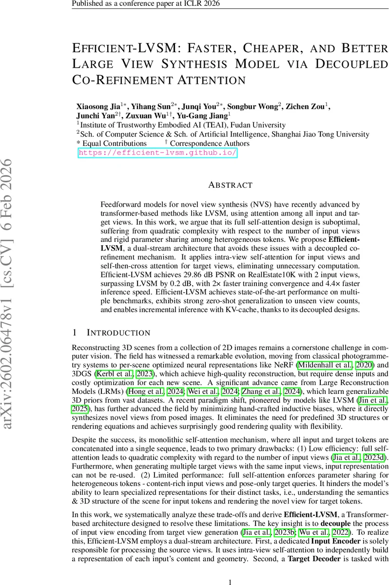 Efficient-LVSM: Faster, Cheaper, and Better Large View Synthesis Model via Decoupled Co-Refinement Attention