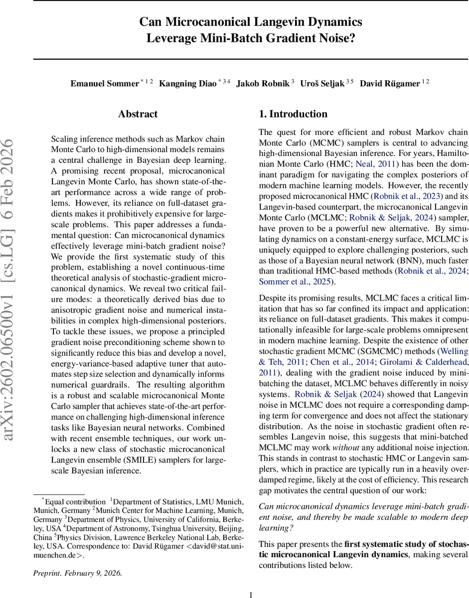 Can Microcanonical Langevin Dynamics Leverage Mini-Batch Gradient Noise?