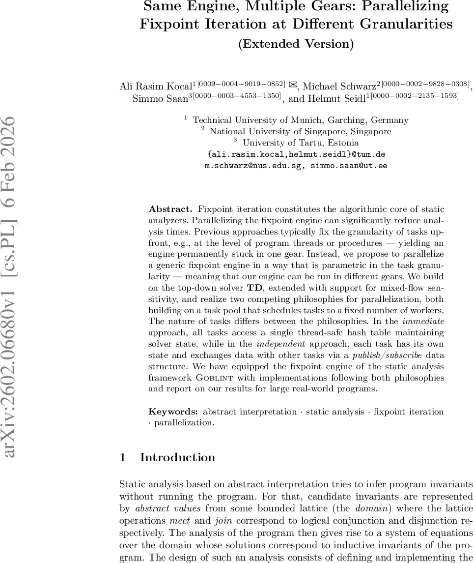 Same Engine, Multiple Gears: Parallelizing Fixpoint Iteration at Different Granularities (Extended Version)