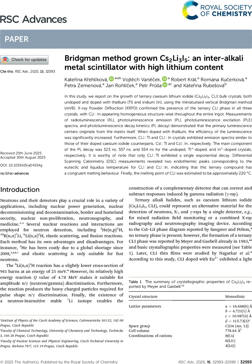 Bridgman method grown $Cs_2Li_3I_5$: an inter-alkali metal scintillator with high lithium content