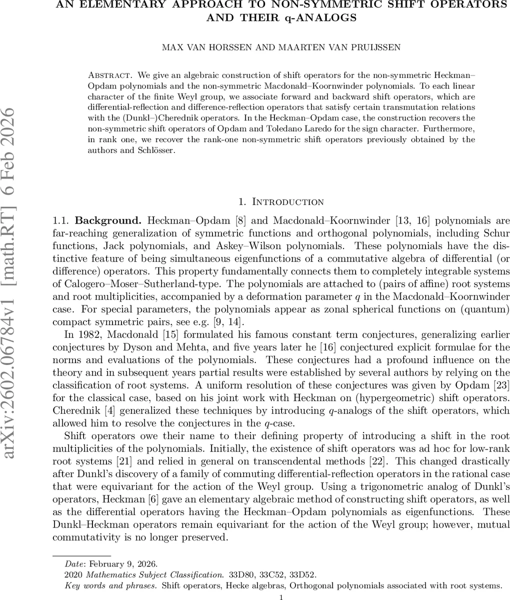 An elementary approach to non-symmetric shift operators and their q-analogs