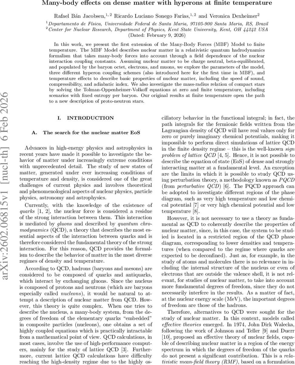 Many-body effects on dense matter with hyperons at finite temperature